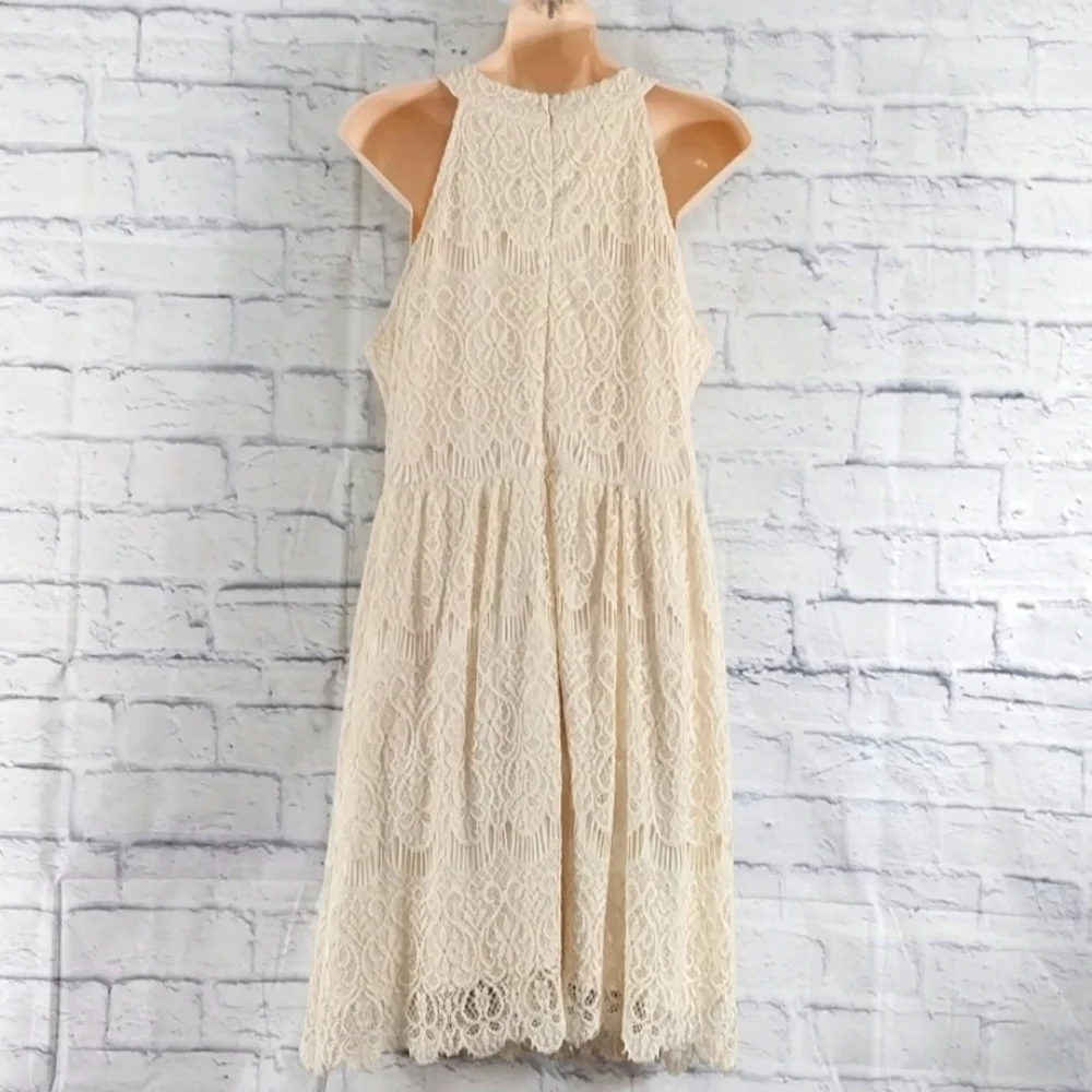 🔵BOGO FREE🔵 Pinky Lace Dress Creme Color Sleeveless Juniors Sz XL - Picture 5 of 6
